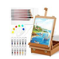 Без бренда «Набор подарочный «Две картинки» 27 предметов: этюдник 35 см из бука, краски акрил 12x12 мл, 2 холста 22x30 на мдф, 10 кистей, мастихин, палитра» в Хабаровске в интернет-магазине Без бренда «Набор подарочный «Две картинки» 27 предметов: этюдник 35 см из бука, краски акрил 12x12 мл, 2 холста 22x30 на мдф, 10 кистей, мастихин, палитра» в Хабаровске