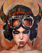 Без бренда «Девушка в шлеме с сигаретой» в Хабаровске