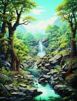 Лесной водопад