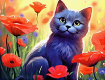 Без бренда «Серый котик и маки» в Хабаровске в интернет-магазине  Без бренда «Серый котик и маки» в Хабаровске