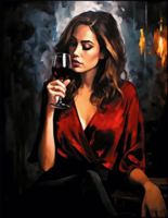 Без бренда «Девушка в красном платье с бокалом вина» в Хабаровске